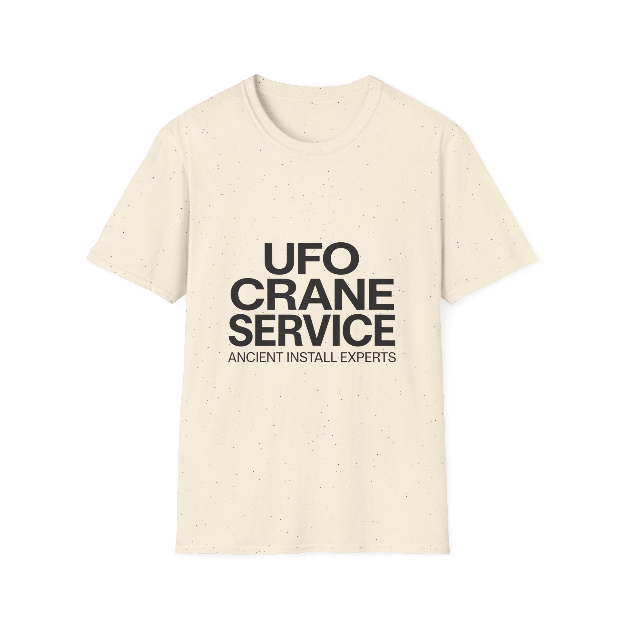 UFO Crane Service T‑Shirt — "Ancient Install Experts" Graphic Tee