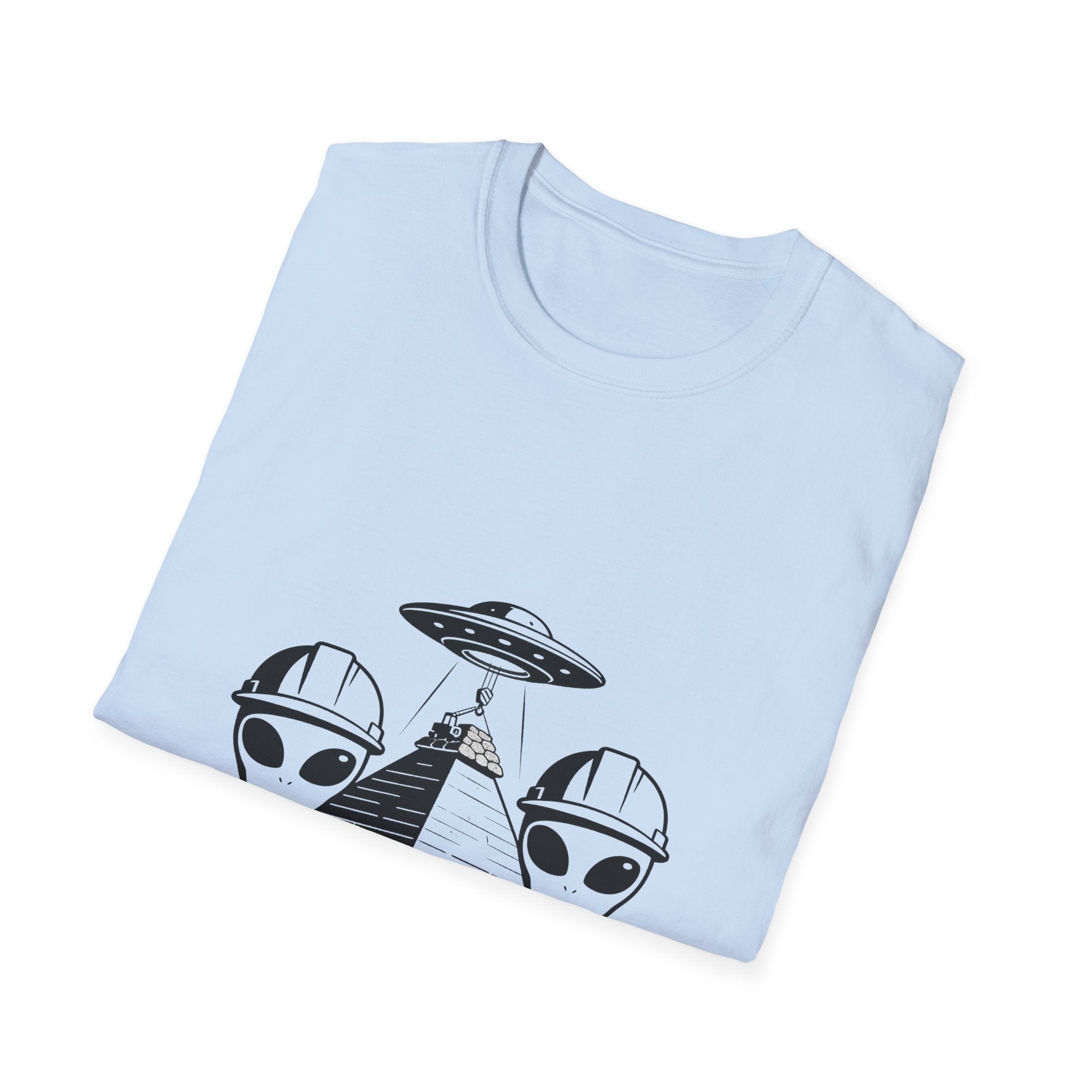 Alien Construction Crew T-Shirt — UFO Pyramid Graphic Tee
