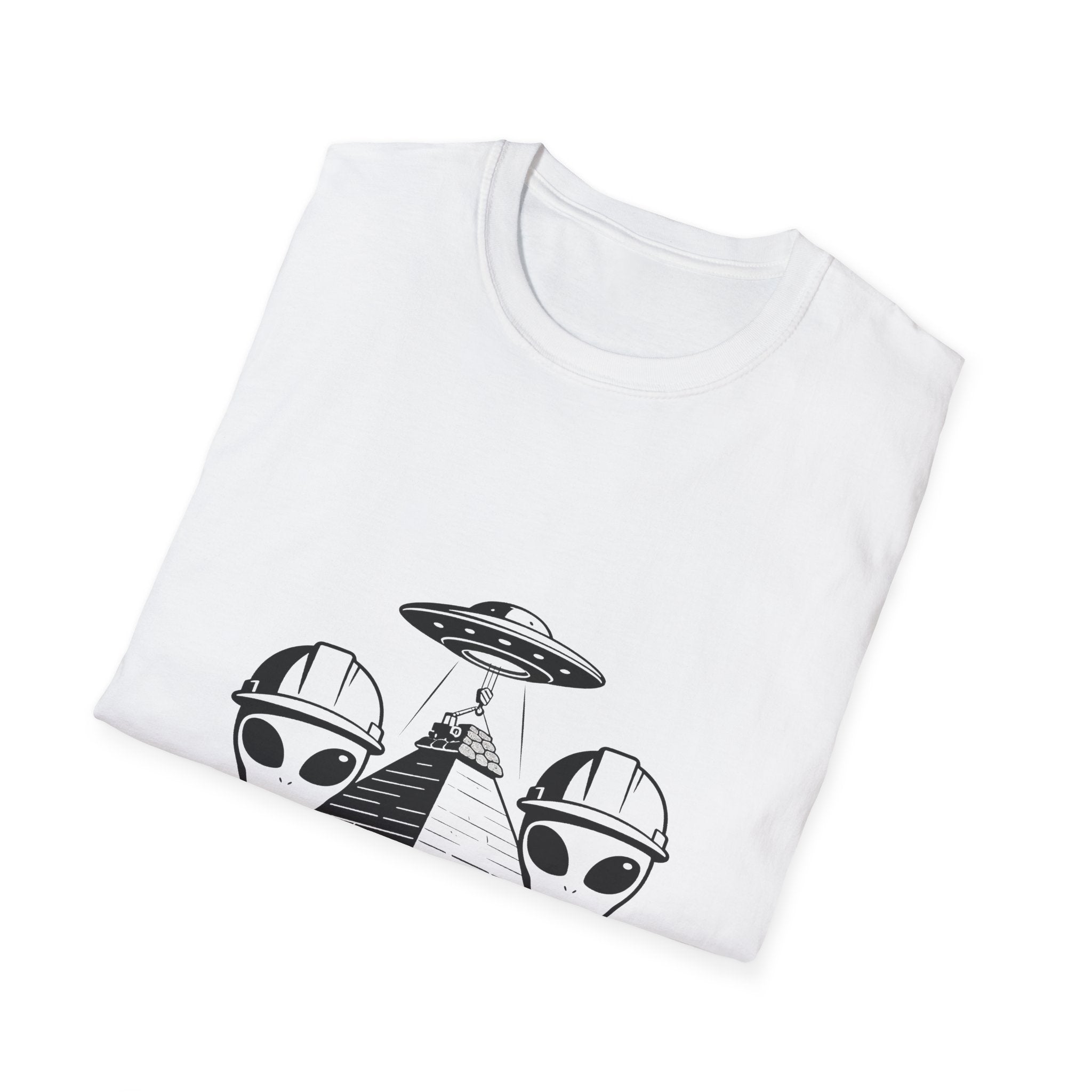 Alien Construction Crew T-Shirt — UFO Pyramid Graphic Tee