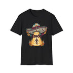 Adios Sombrero UFO Abduction T-Shirt — Humorous Mexican Fiesta Graphic Tee