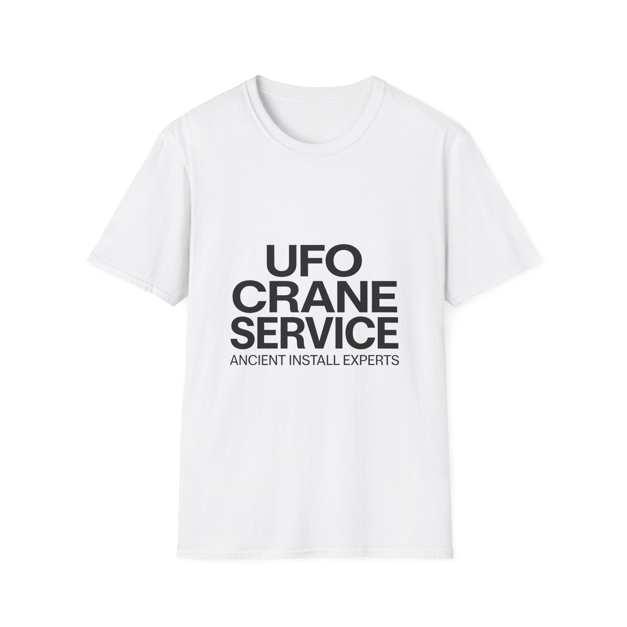 UFO Crane Service T‑Shirt — "Ancient Install Experts" Graphic Tee