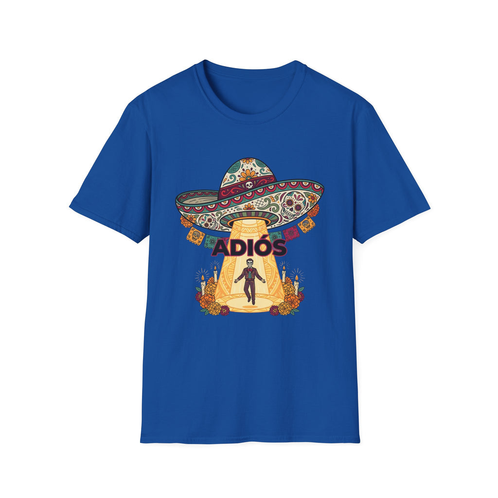 Adios Sombrero UFO Abduction T-Shirt — Humorous Mexican Fiesta Graphic Tee