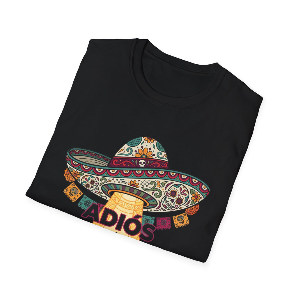Adios Sombrero UFO Abduction T-Shirt — Humorous Mexican Fiesta Graphic Tee