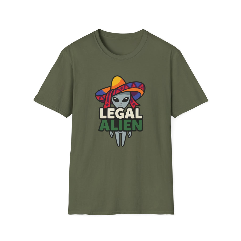 Legal Alien Graphic T-Shirt — Alien Wearing Sombrero Funny Mexican Pride Tee