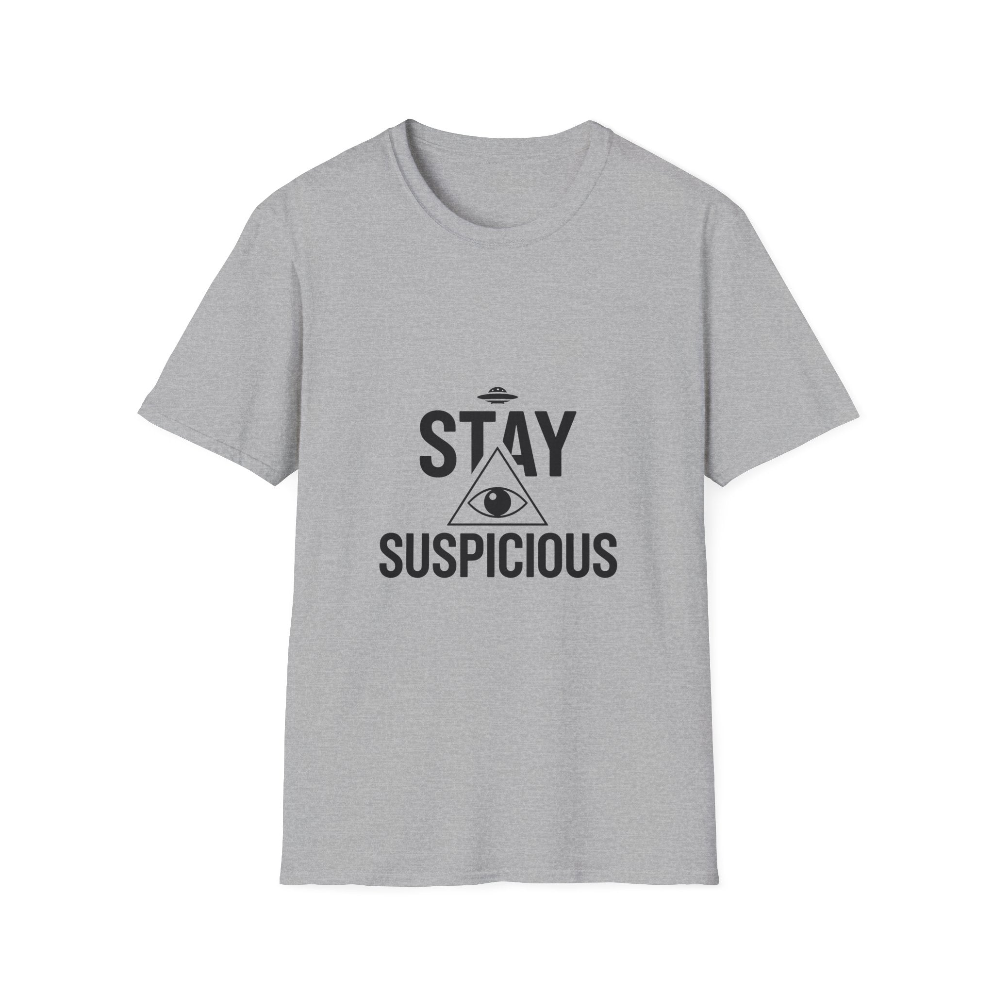 Stay Suspicious T-Shirt — Conspiracy Eye Graphic Tee