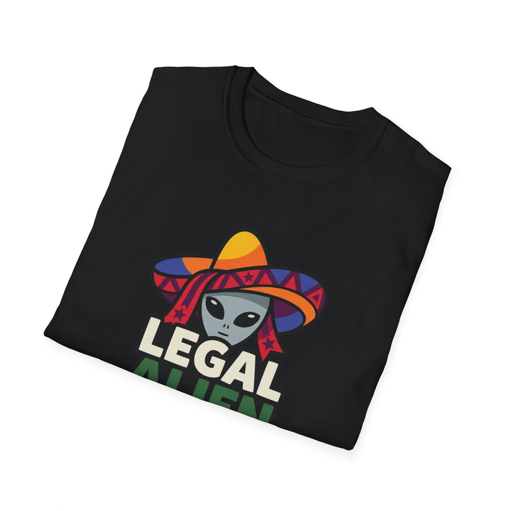 Legal Alien Graphic T-Shirt — Alien Wearing Sombrero Funny Mexican Pride Tee