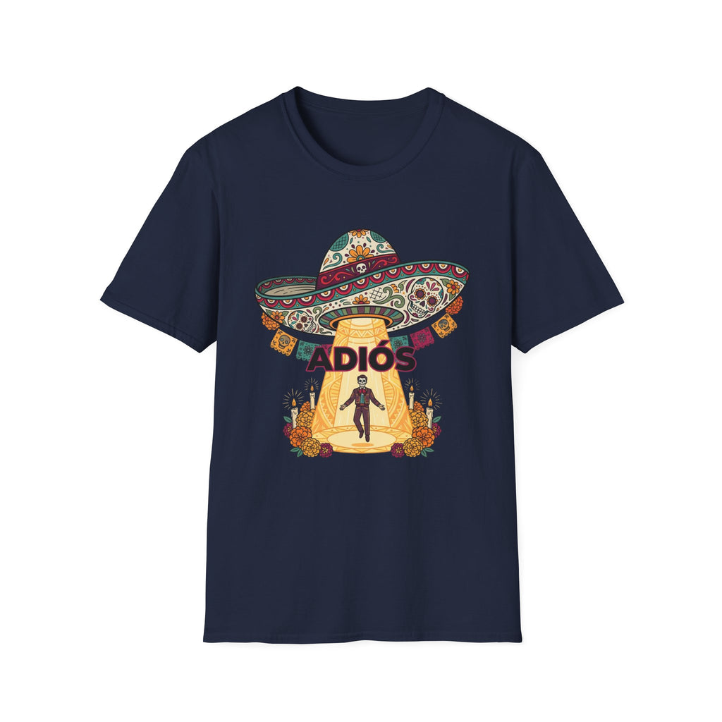 Adios Sombrero UFO Abduction T-Shirt — Humorous Mexican Fiesta Graphic Tee