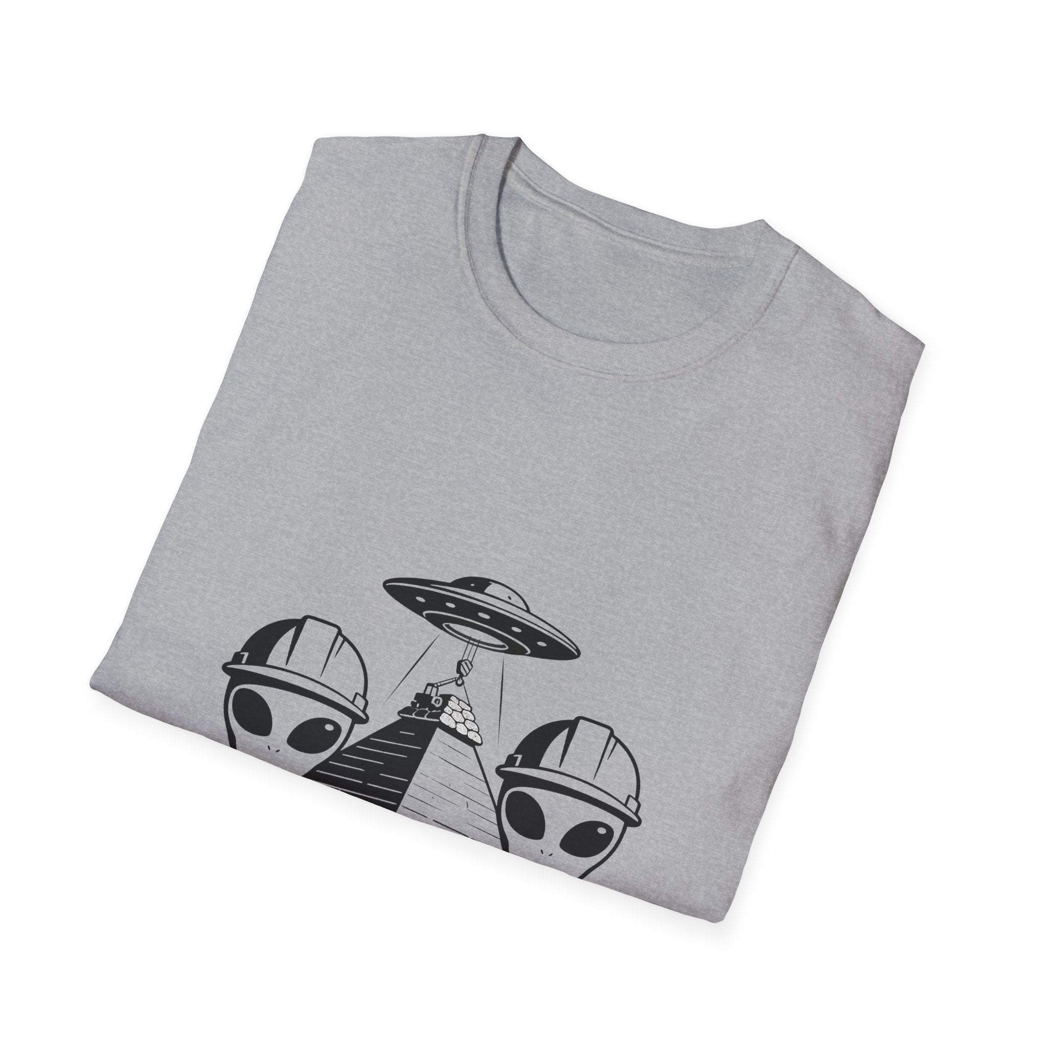 Alien Construction Crew T-Shirt — UFO Pyramid Graphic Tee