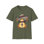 Adios Sombrero UFO Abduction T-Shirt — Humorous Mexican Fiesta Graphic Tee
