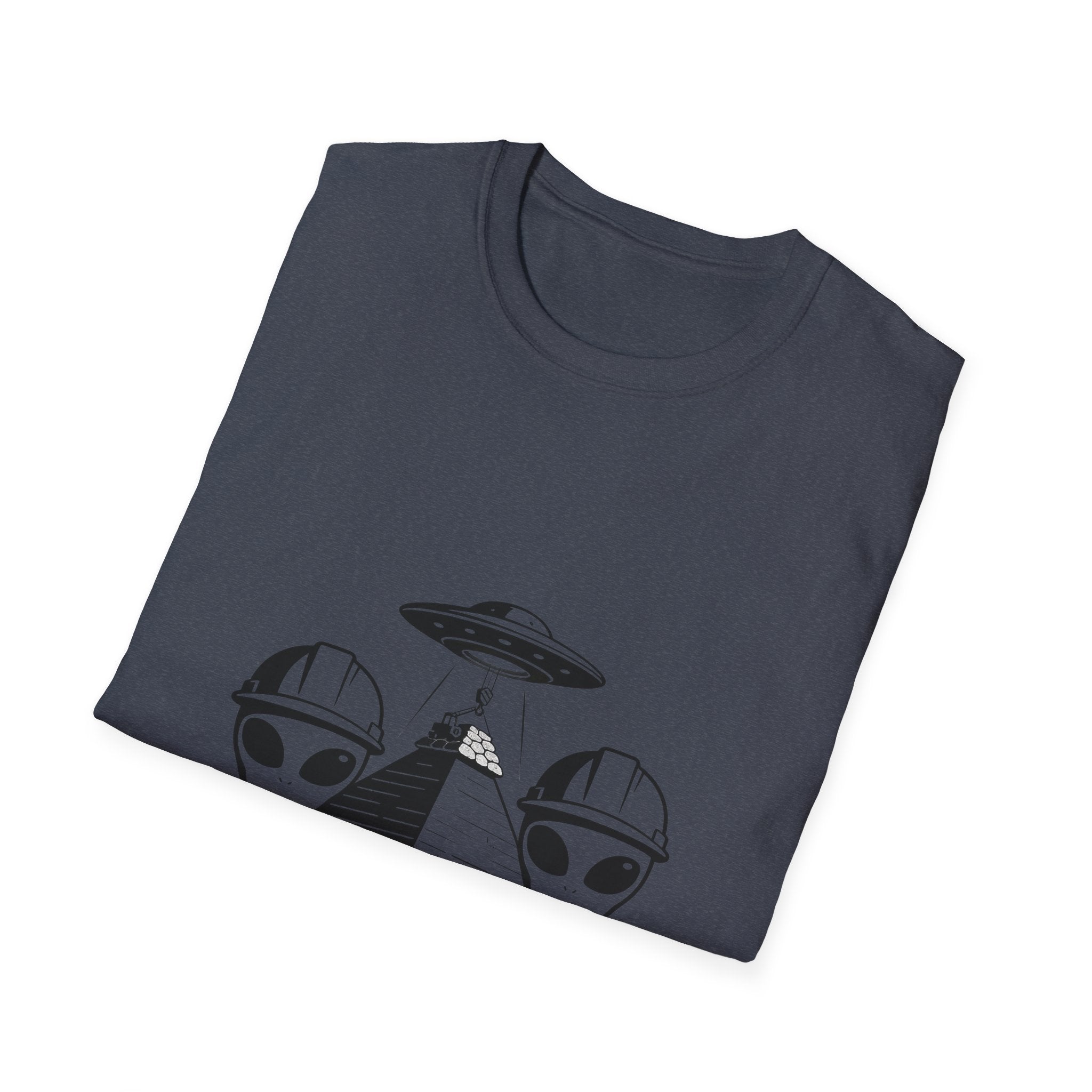 Alien Construction Crew T-Shirt — UFO Pyramid Graphic Tee