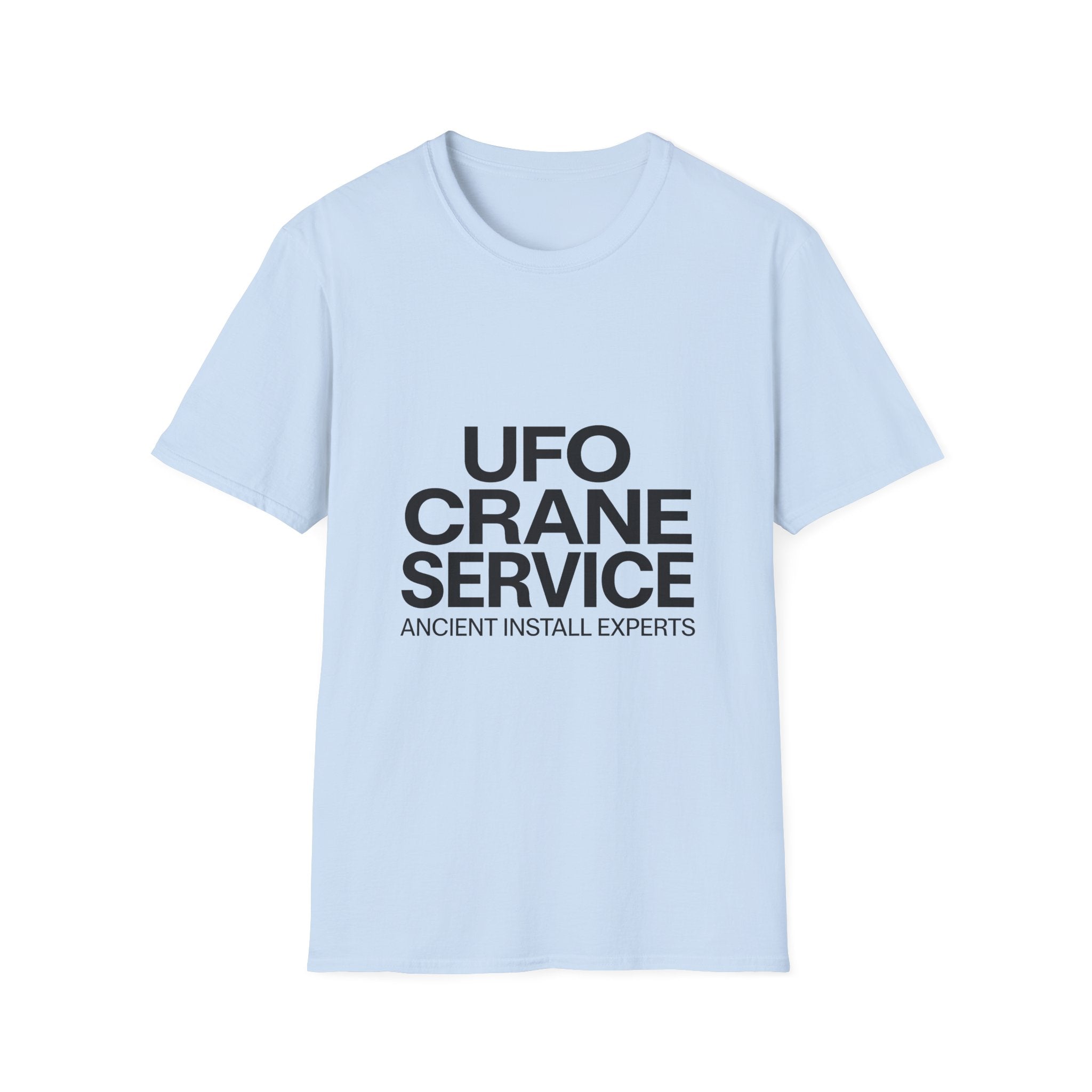 UFO Crane Service T‑Shirt — "Ancient Install Experts" Graphic Tee