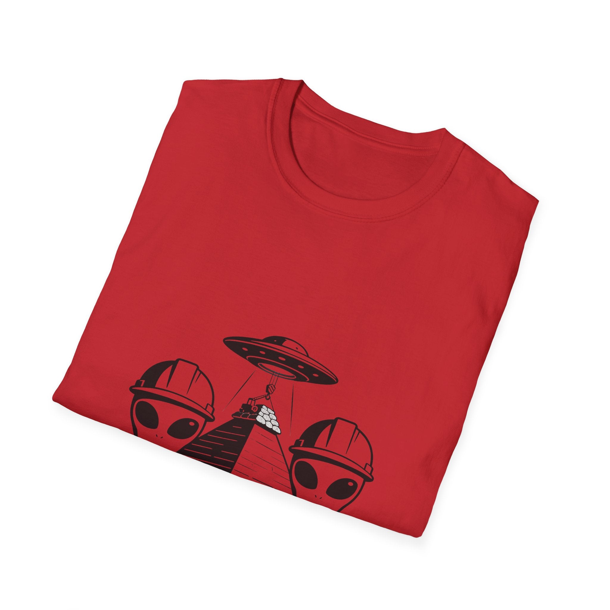 Alien Construction Crew T-Shirt — UFO Pyramid Graphic Tee