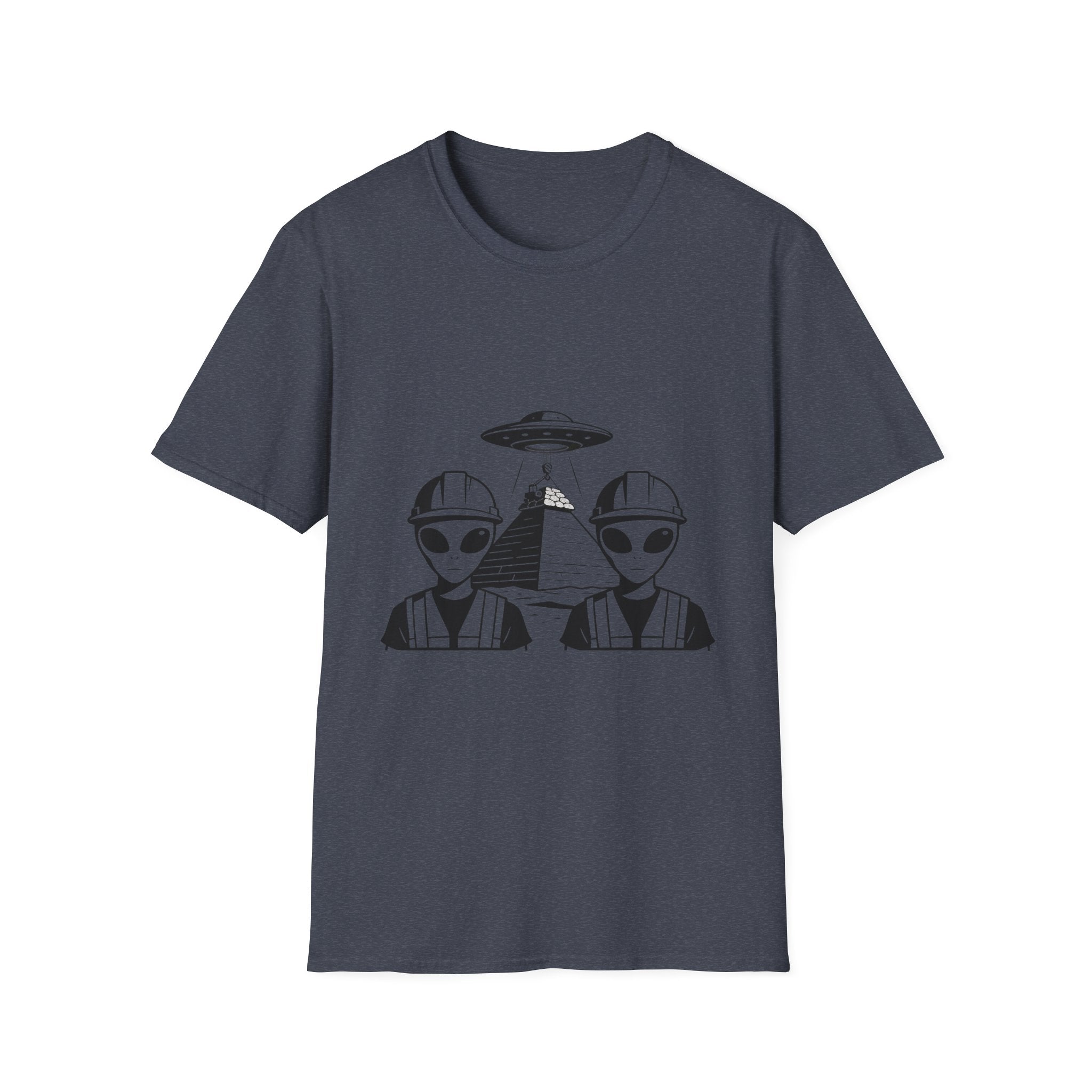 Alien Construction Crew T-Shirt — UFO Pyramid Graphic Tee