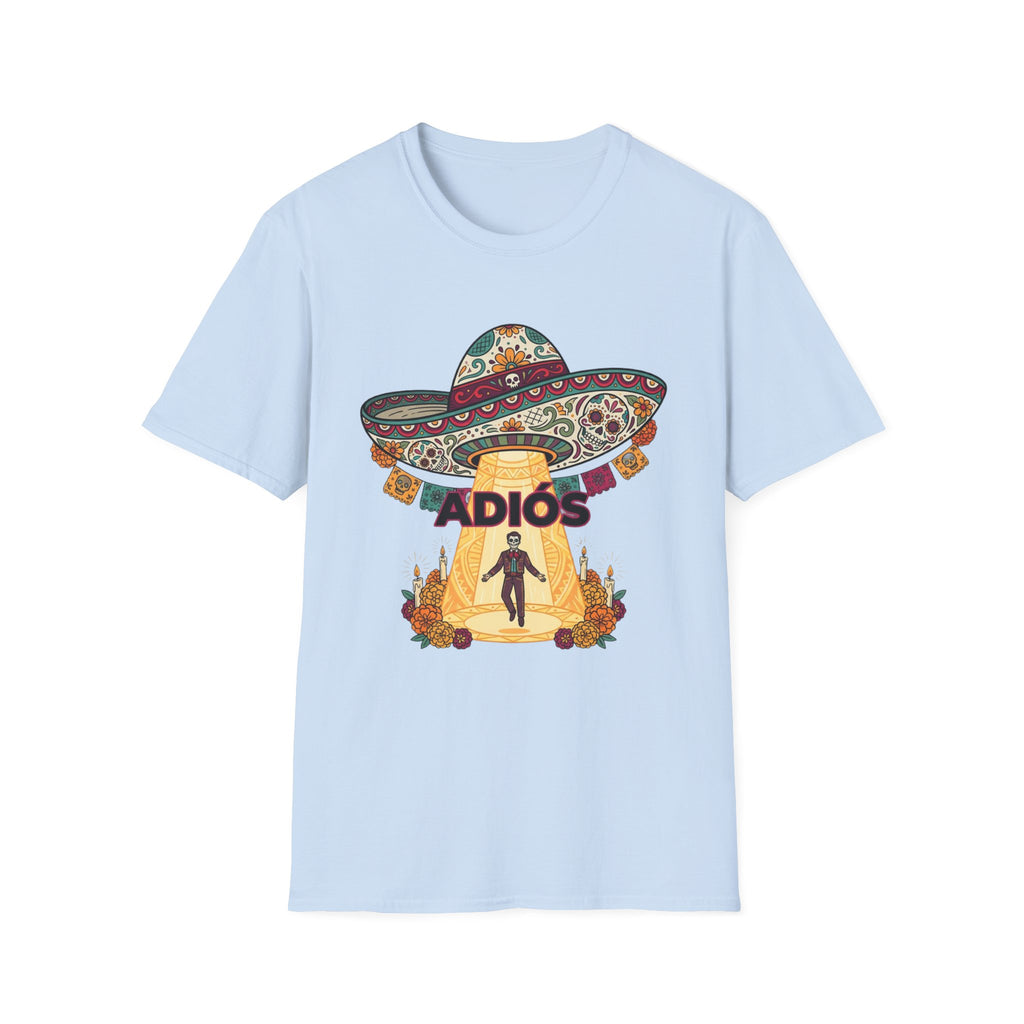 Adios Sombrero UFO Abduction T-Shirt — Humorous Mexican Fiesta Graphic Tee