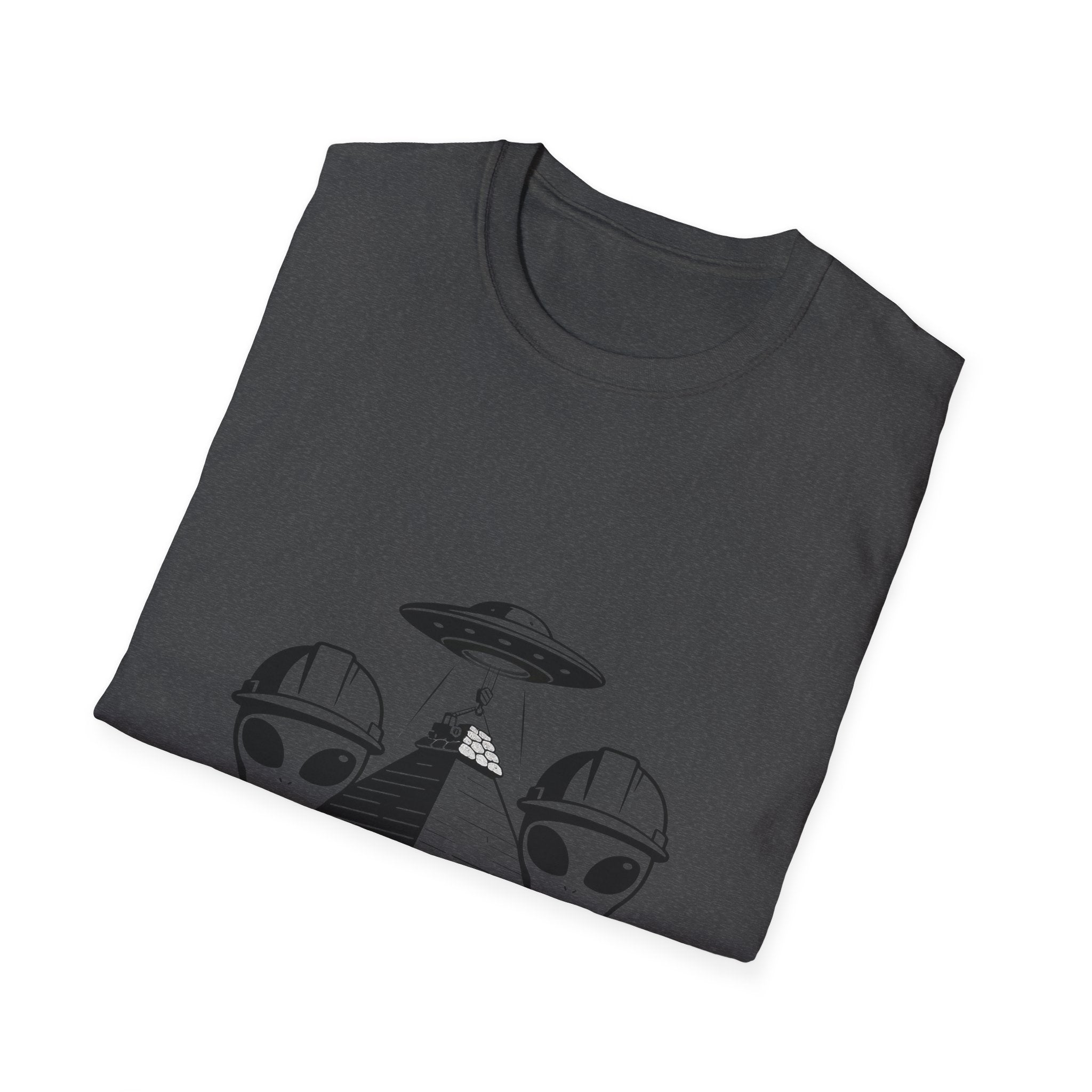 Alien Construction Crew T-Shirt — UFO Pyramid Graphic Tee