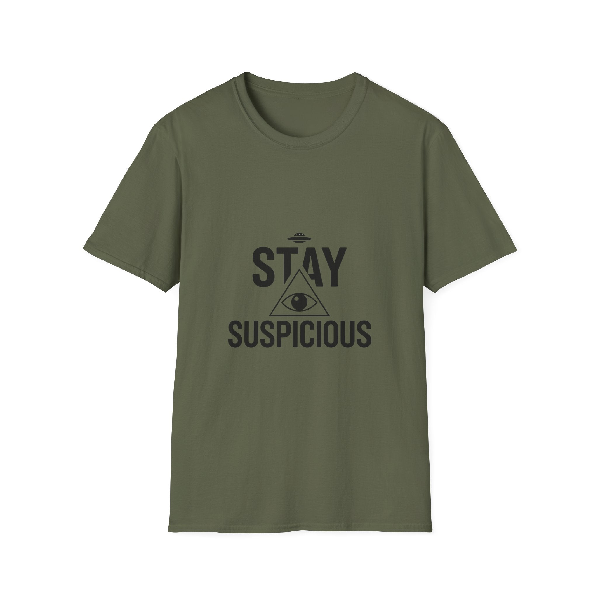Stay Suspicious T-Shirt — Conspiracy Eye Graphic Tee
