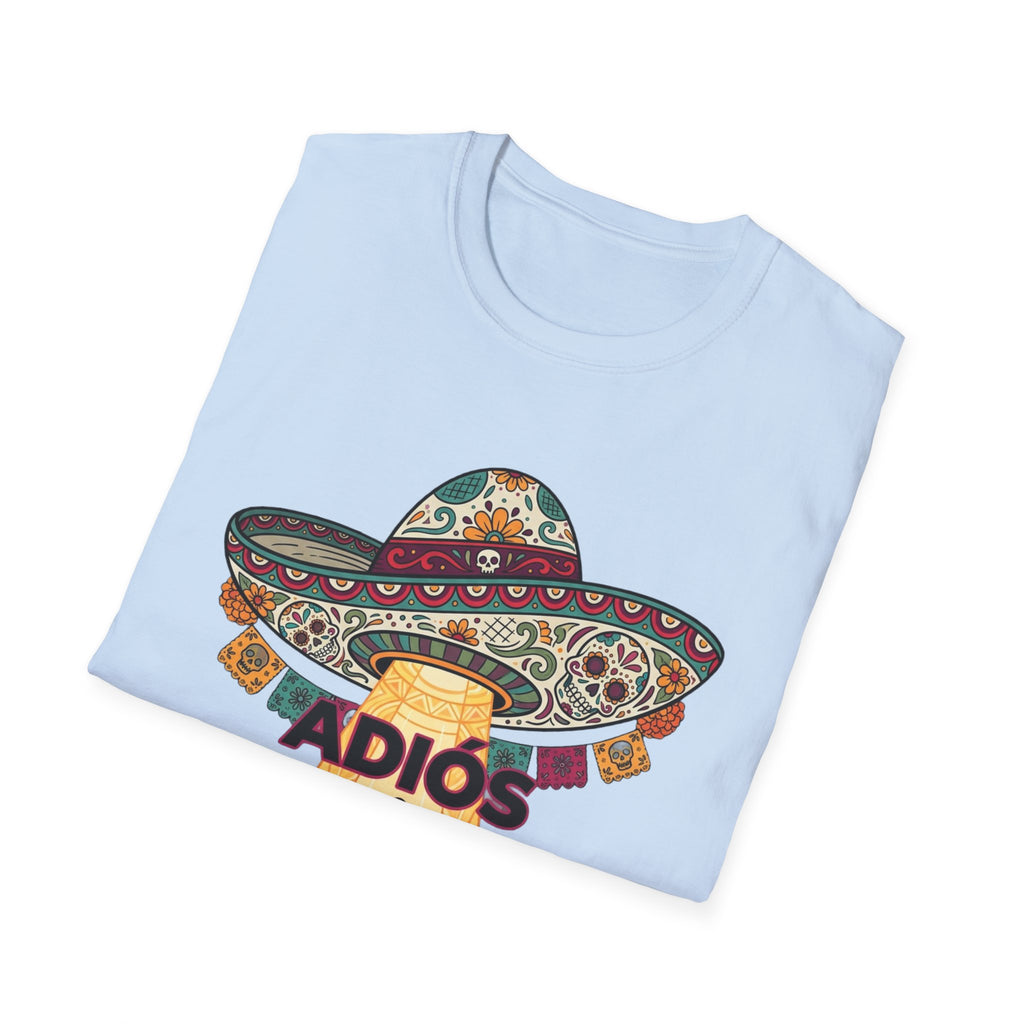 Adios Sombrero UFO Abduction T-Shirt — Humorous Mexican Fiesta Graphic Tee