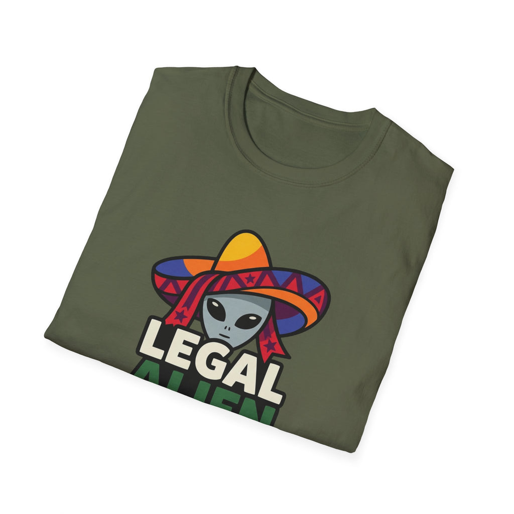 Legal Alien Graphic T-Shirt — Alien Wearing Sombrero Funny Mexican Pride Tee
