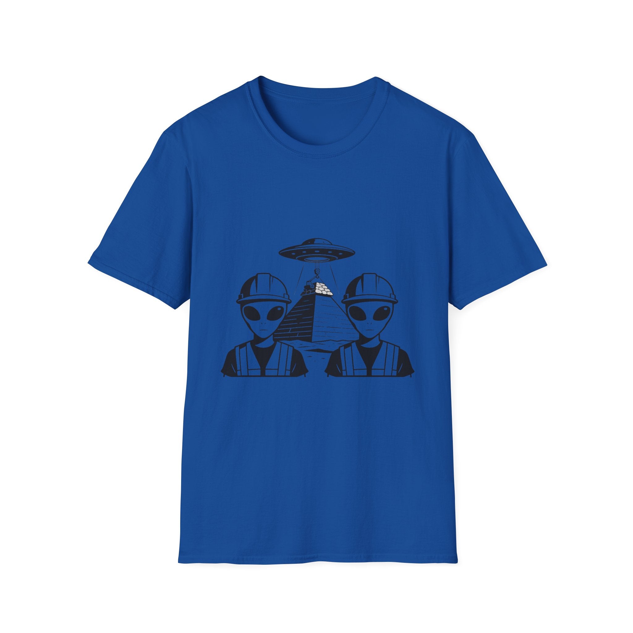 Alien Construction Crew T-Shirt — UFO Pyramid Graphic Tee