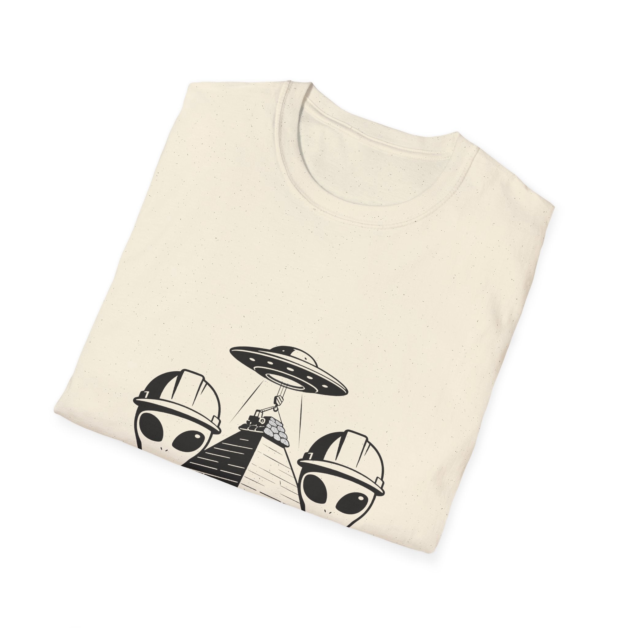 Alien Construction Crew T-Shirt — UFO Pyramid Graphic Tee