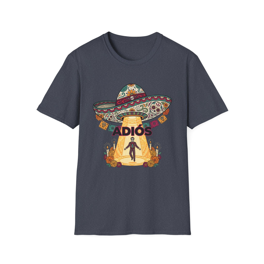 Adios Sombrero UFO Abduction T-Shirt — Humorous Mexican Fiesta Graphic Tee